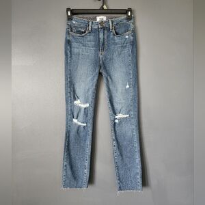 Paige Hoxton Ultra Skinny 27 Distressed Raw Edge Hem EUC Jeans